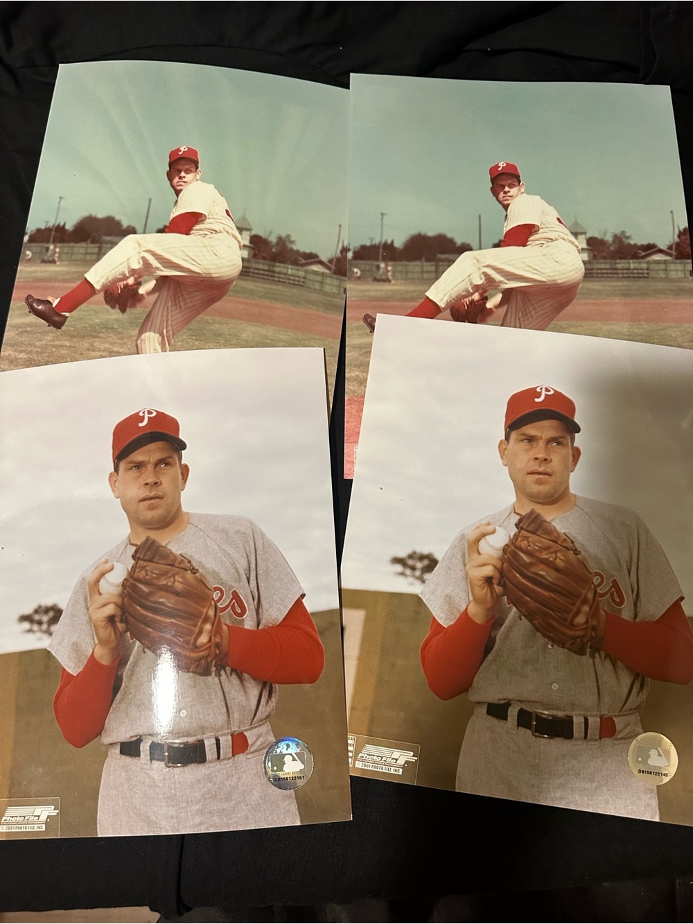 Robin Roberts Phillies Vintage Baseball Wall Art lot of 4 Player Portraits 8x10